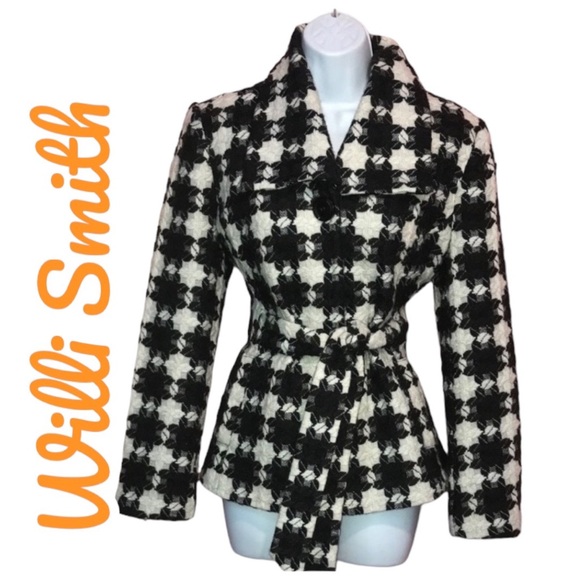 Willi Smith Jackets & Blazers - Willi Smith Wool Blend Belted Tweed Coat - Women’s Medium